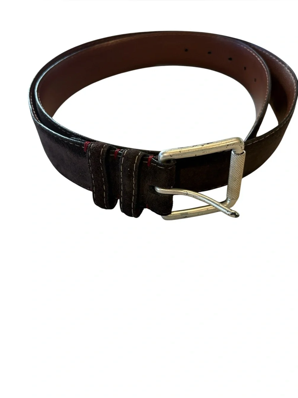 Torino Leather - European Sueded Calfskin Belt - Brown. Size 42